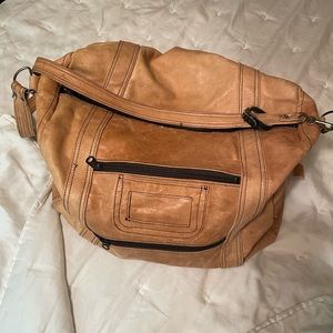 Vintage genuine leather overnight bag